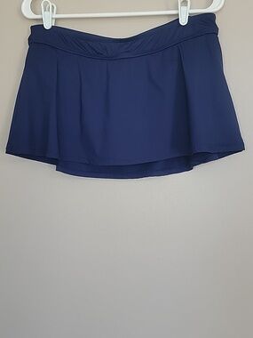 Anne Cole Navy Blue Bikini Bottom Skirt Swim Suit Size L